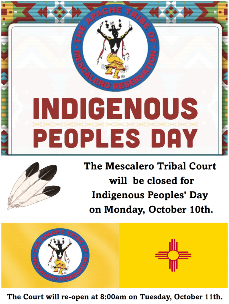Holiday closure Tribal Court Official site of the Mescalero