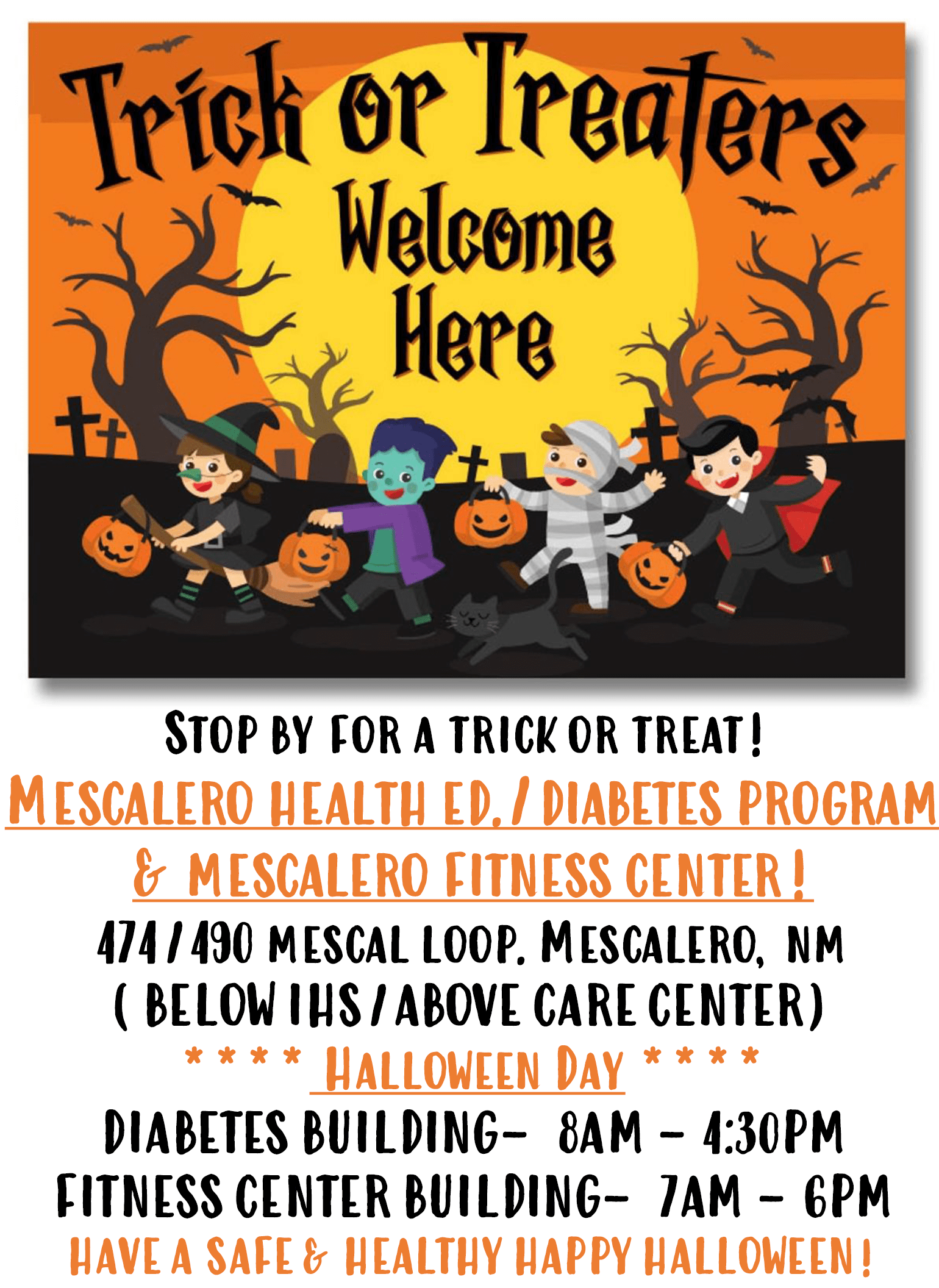 Trick or Treaters at Mescalero Health Ed./Diabetes Program