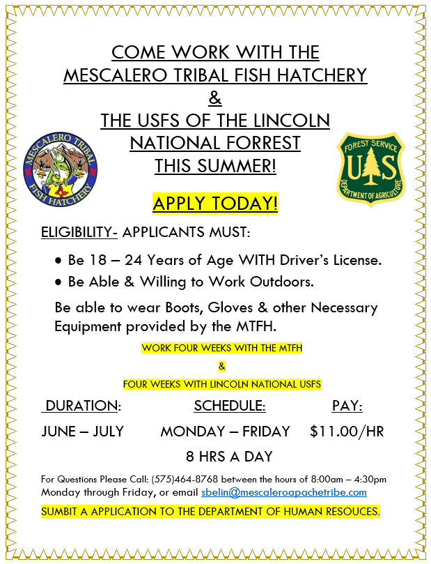 Apply today! Official site of the Mescalero Apache Tribe