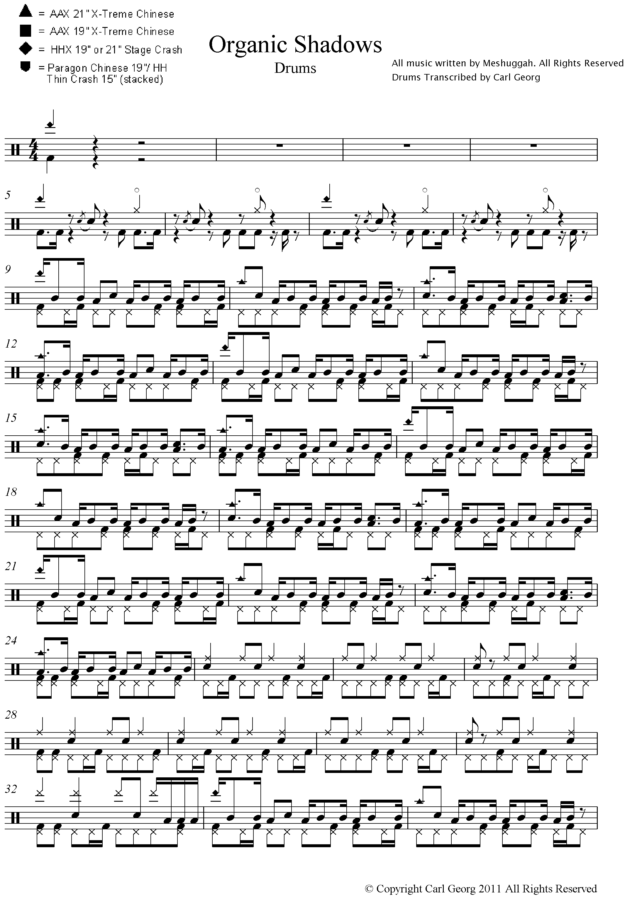 Meshuggah Drum Transcriptions