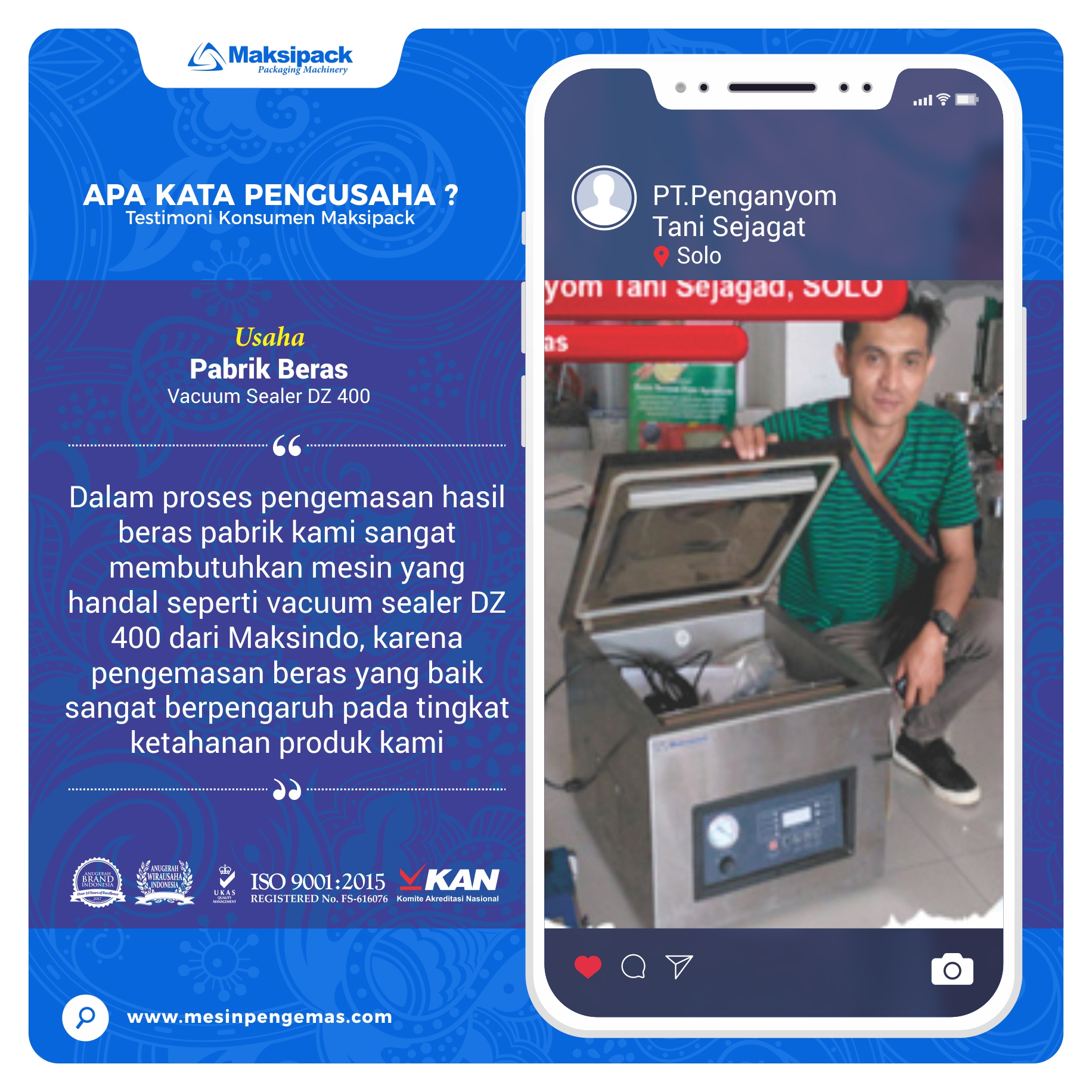 Testinonial Cover Maksipack 22