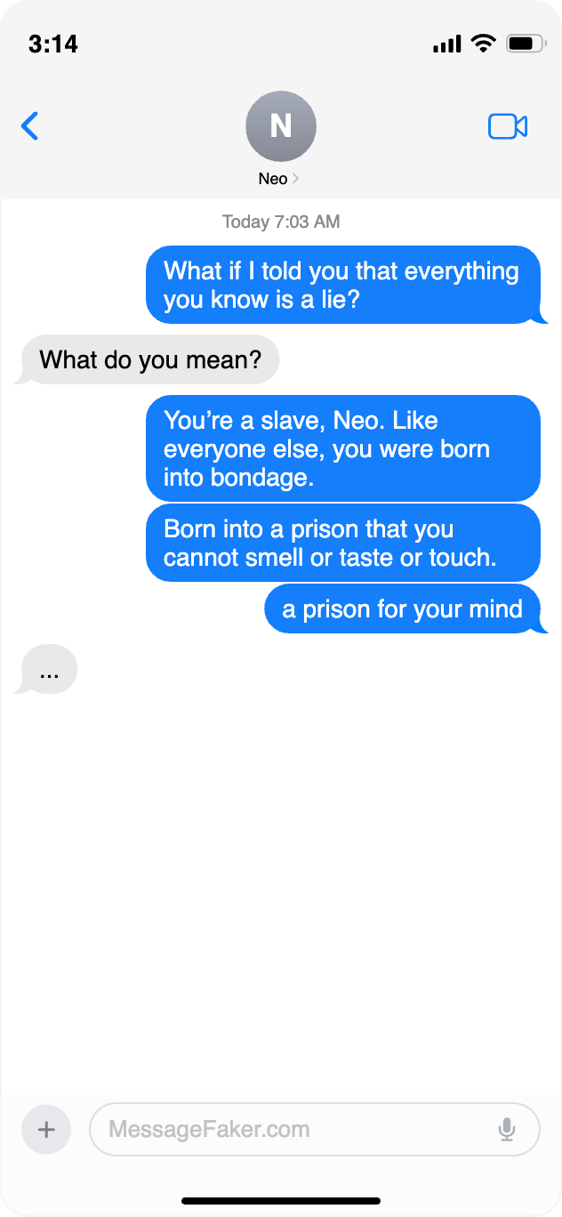 Generate an iMessage conversation for FREE(03)