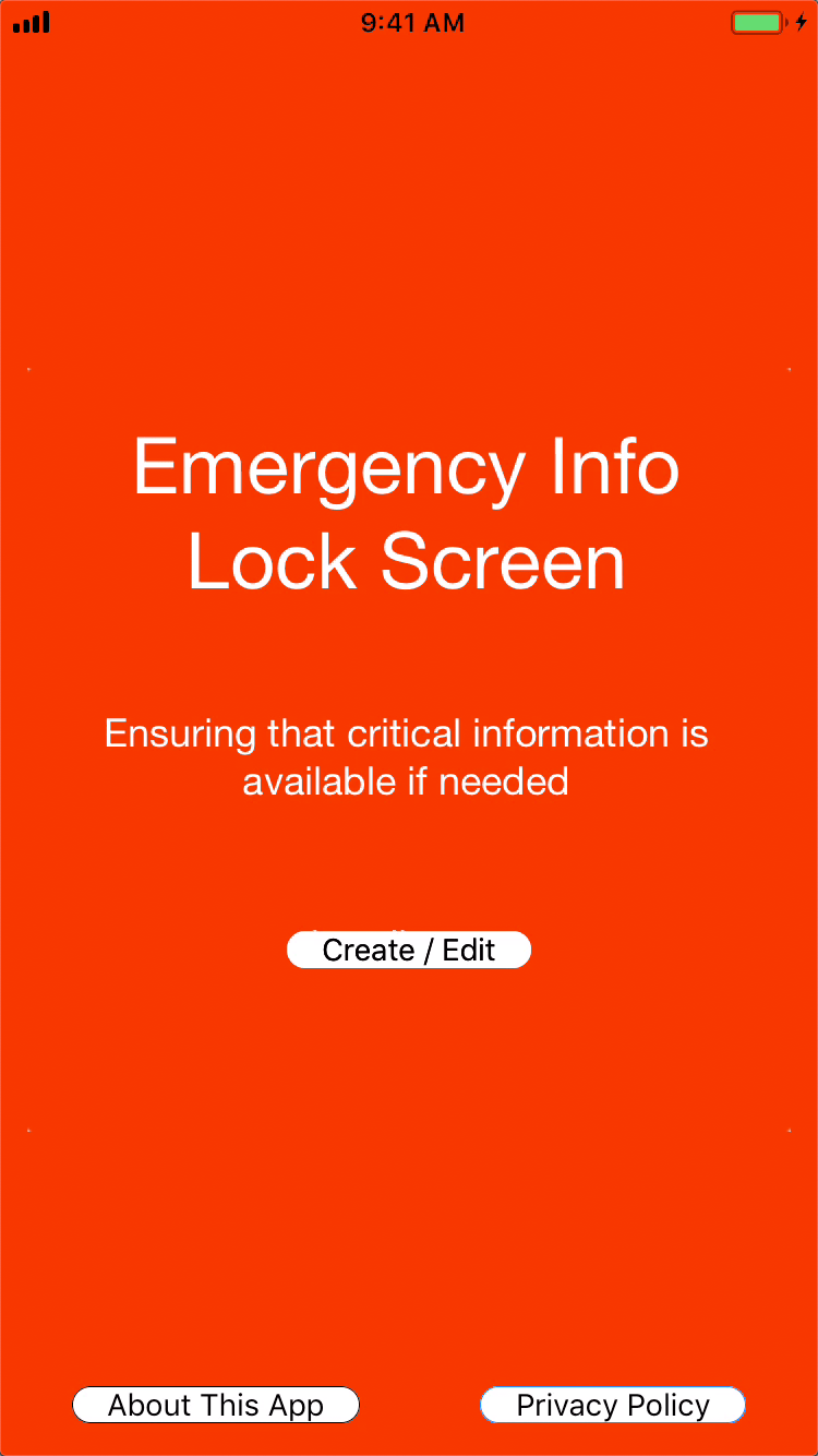 Emergency Info Lock Screen