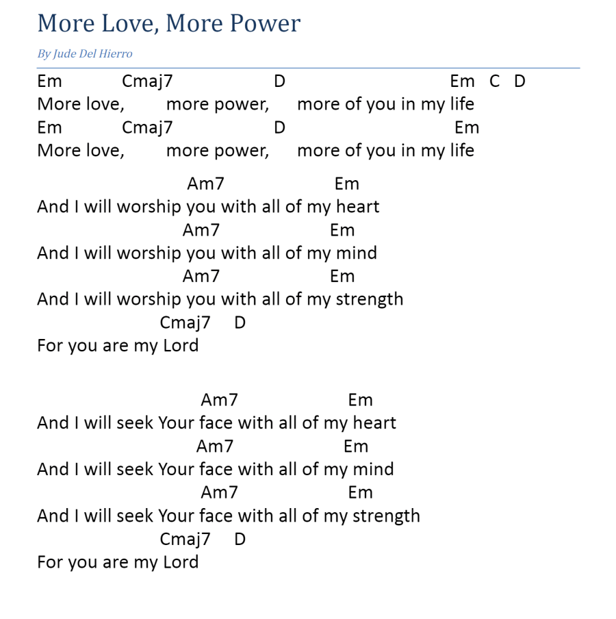 More Love More Power Guitar Chords
