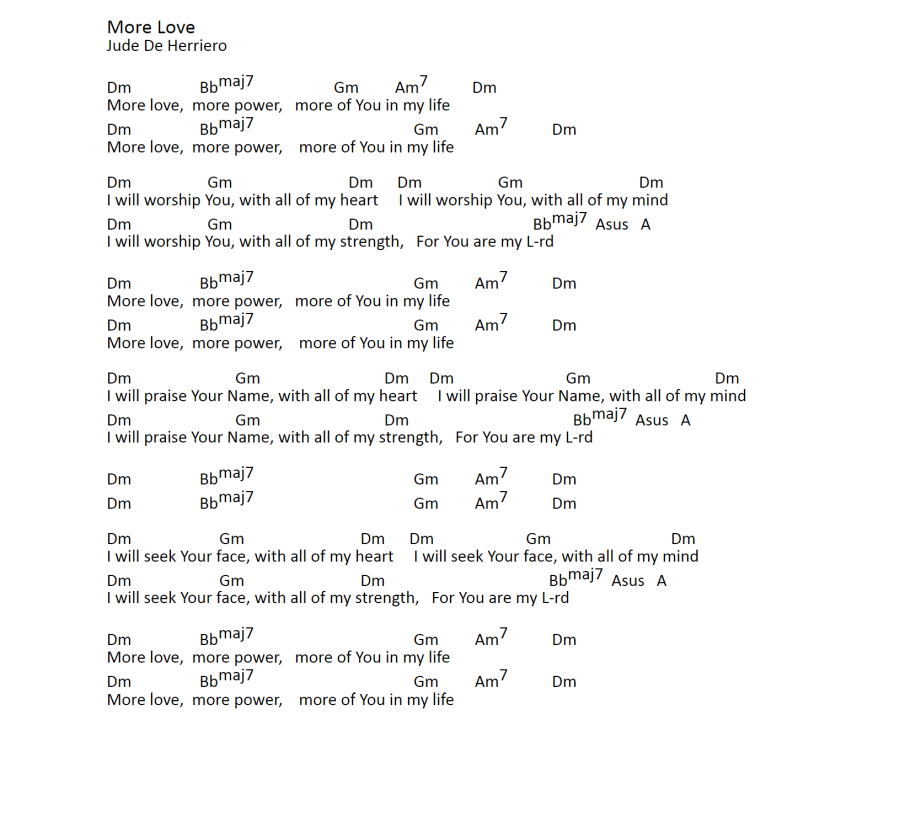 More Love More Power Guitar Chords