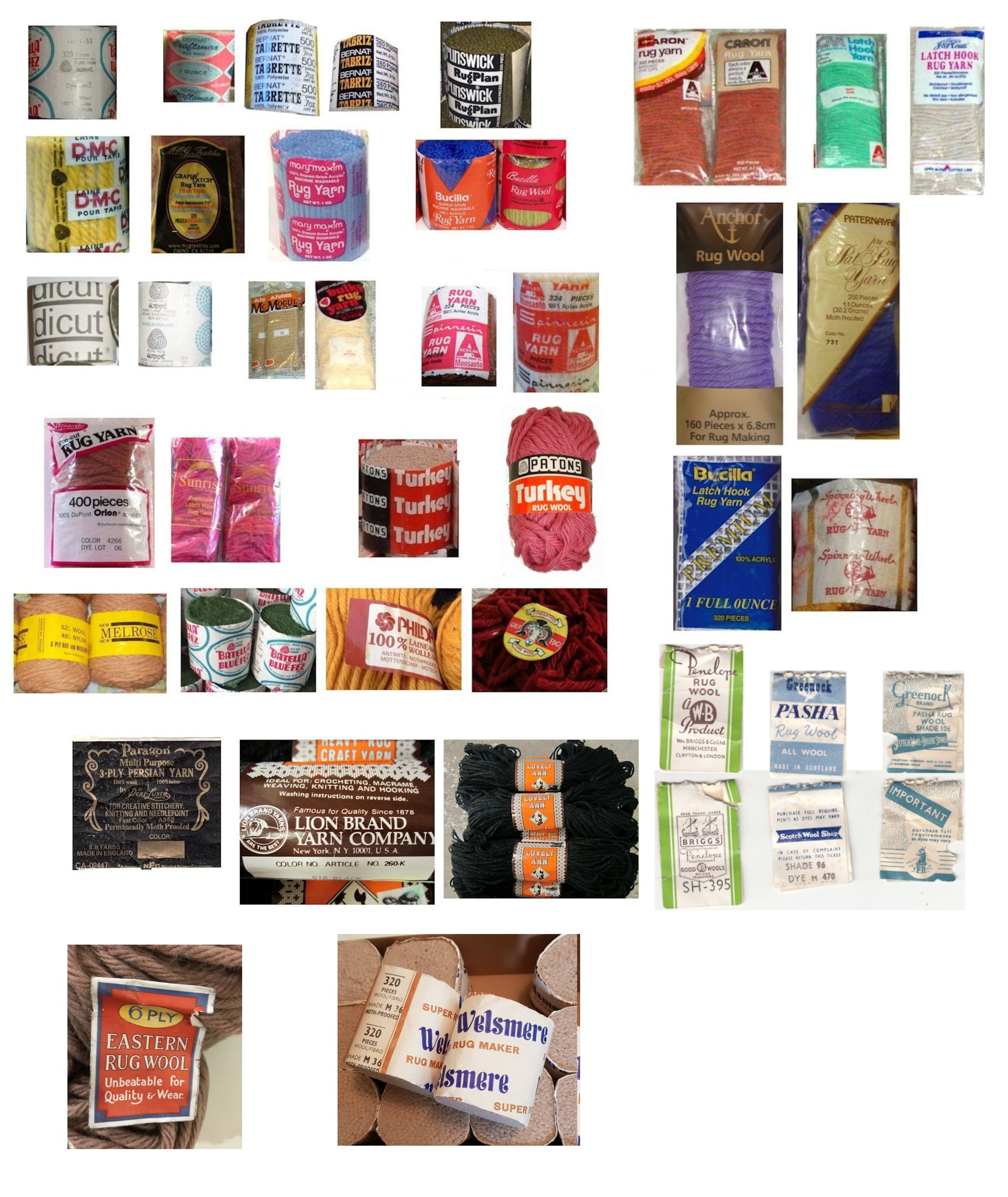 RUGS HISTORICAL YARN SUPPLIERS AND WHAT BECAME OF THEM