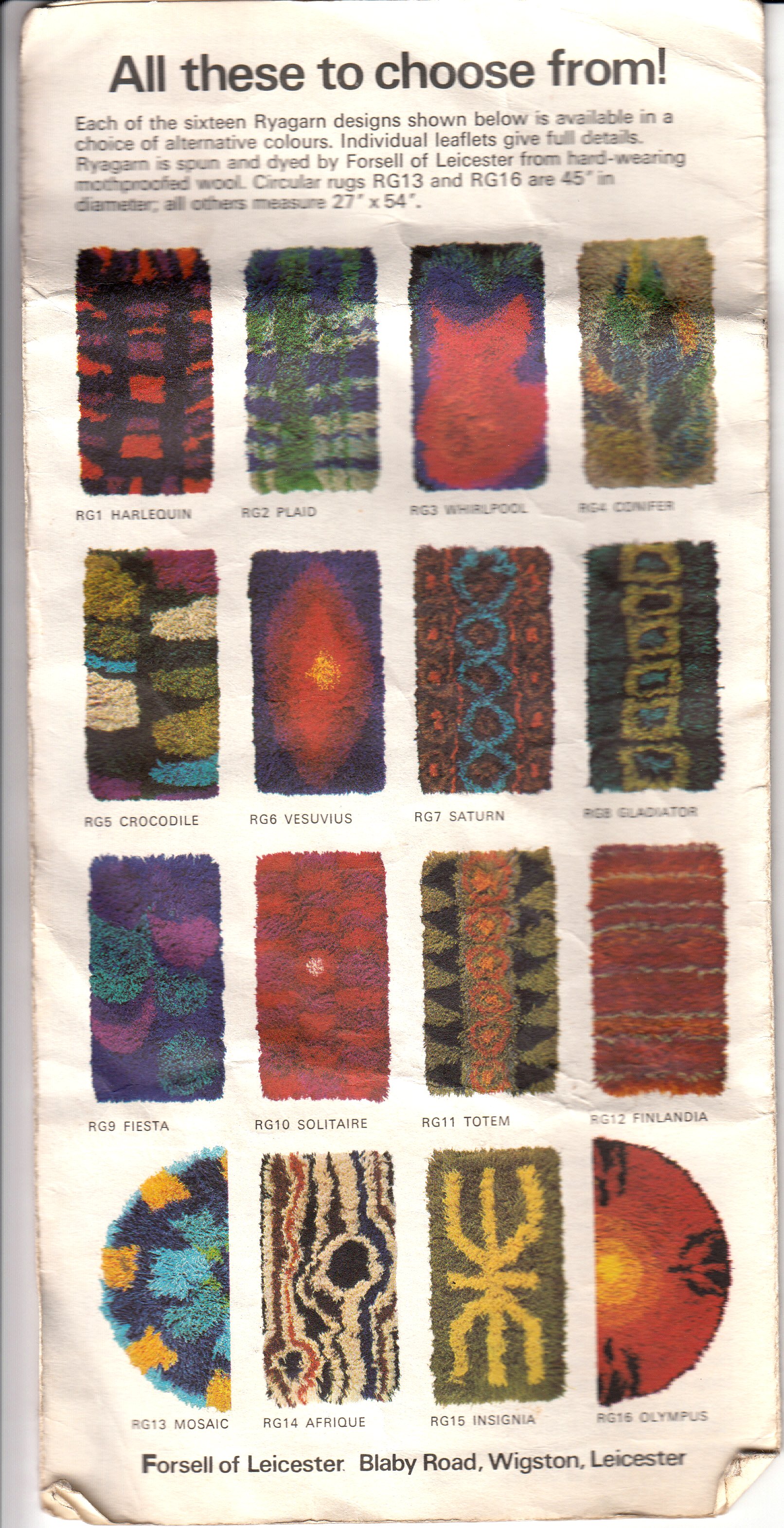 RUGMAKING SUPPLIES FORSELL