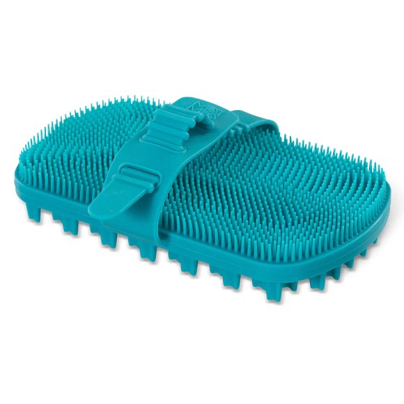 Silicone Dual Sided Grooming Brush Blue 6.5" Messy Mutts