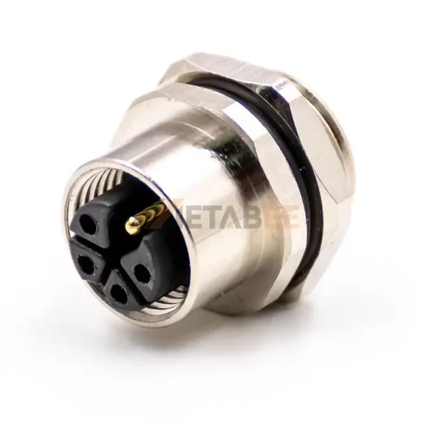 Waterproof M12 K Coded 5 Pin Female Connector for Cable - MetabeeAI
