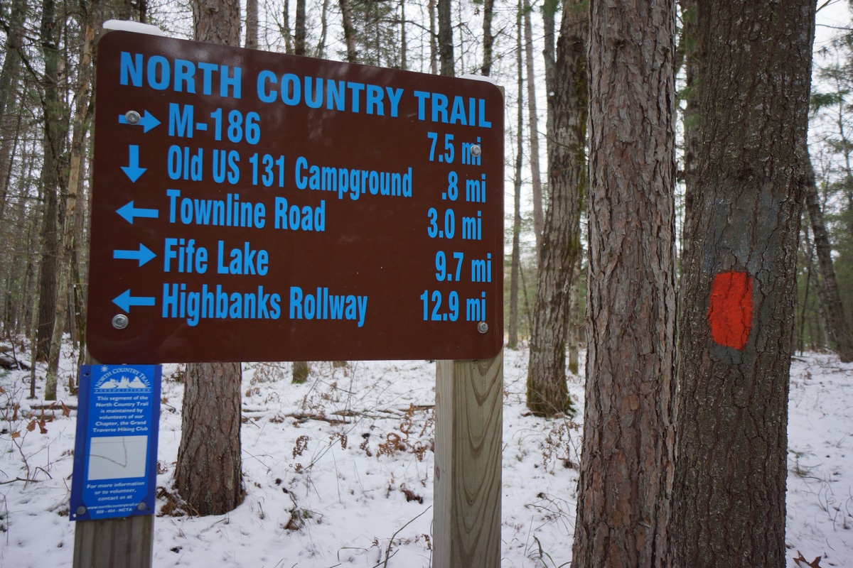 North Country Trail Section Hike Hwy 131 to Mesick, MI Dec 2015