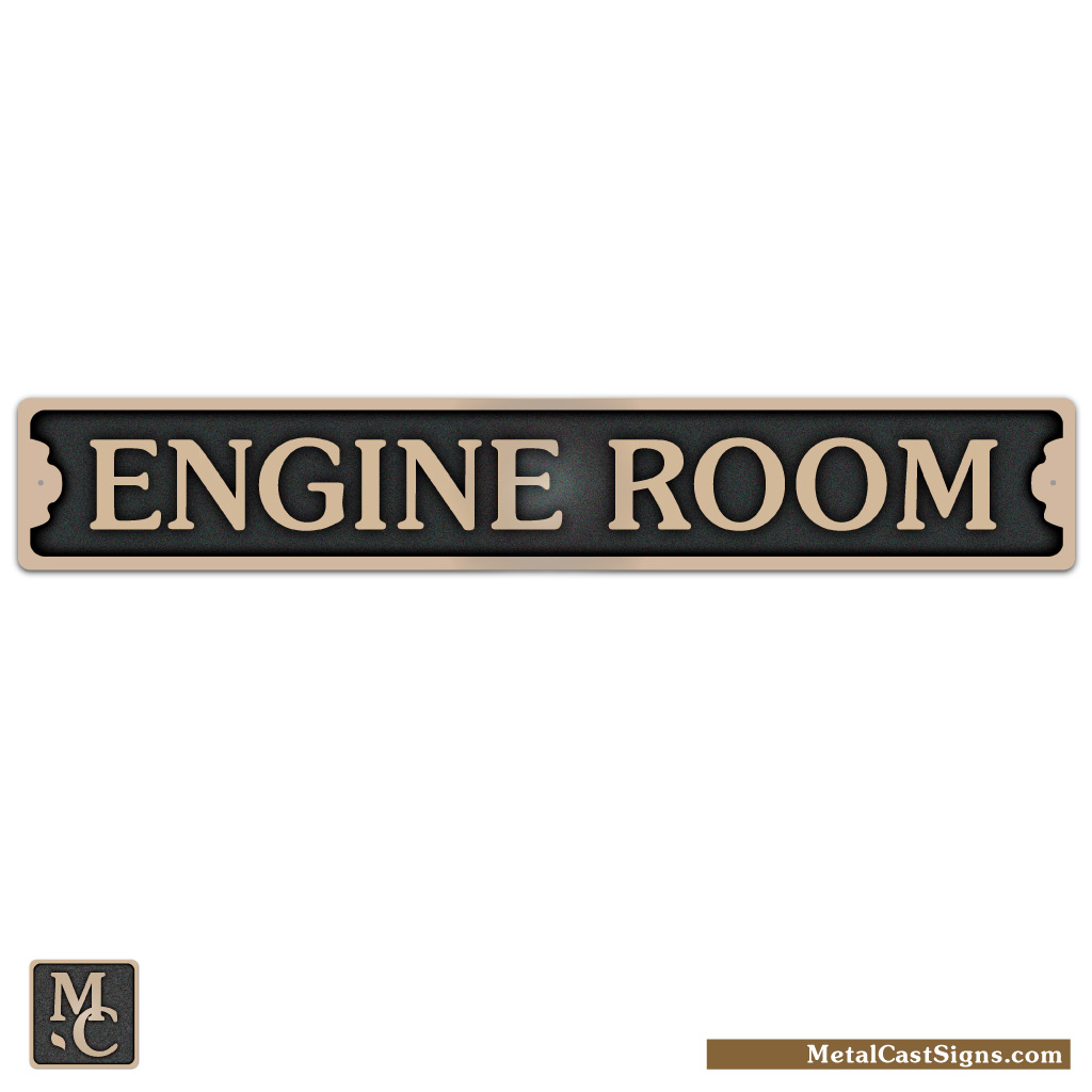 Engine Room 8.5in Nautical Sign Metal Cast Sign Co.