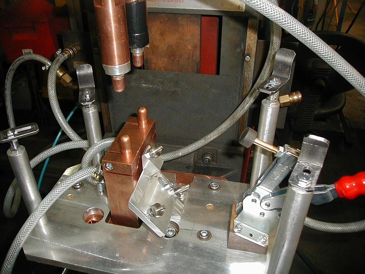 Resistance welding equipment and fixtures