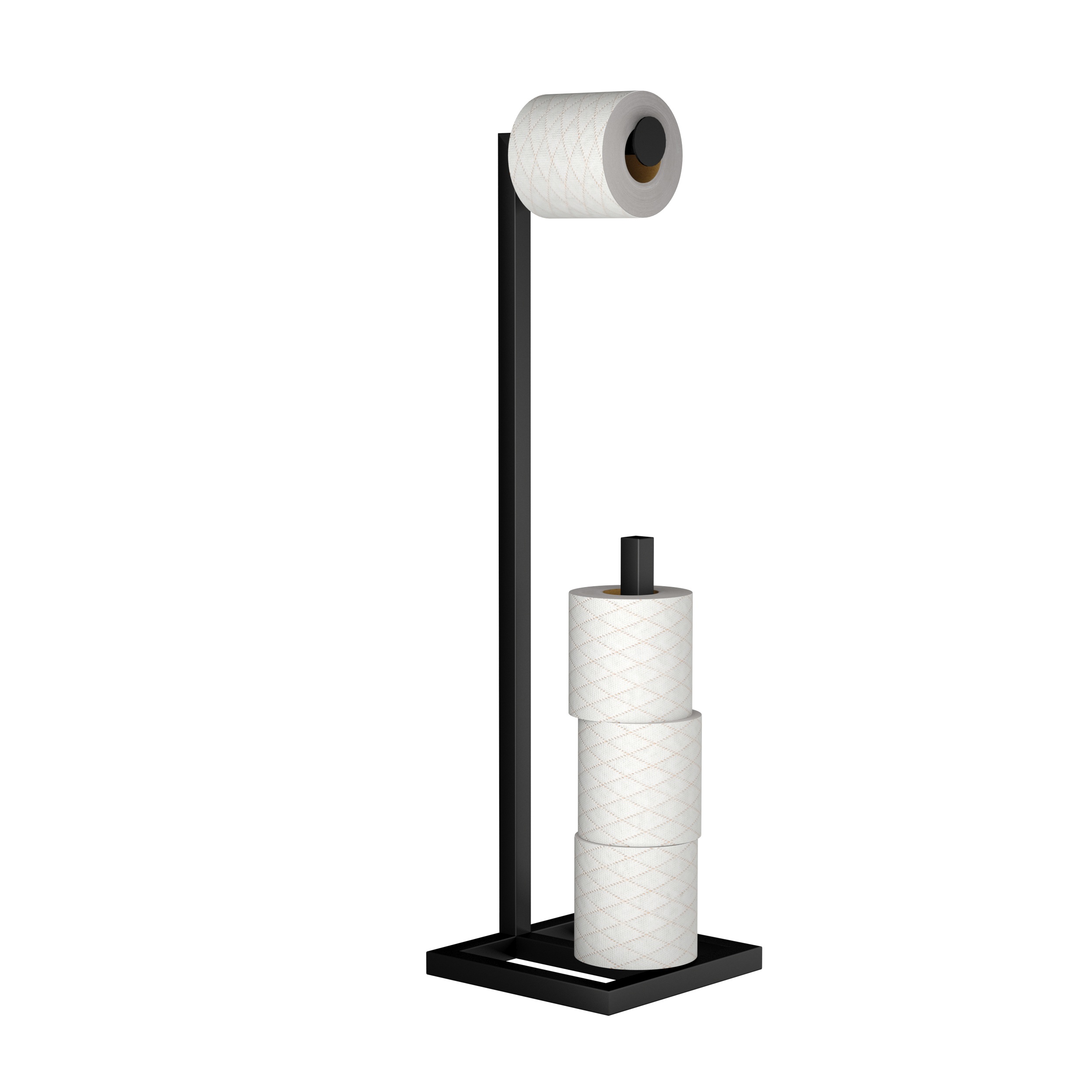 Free Standing Toilet Roll Holder with Storage MetalDecorations.co.uk