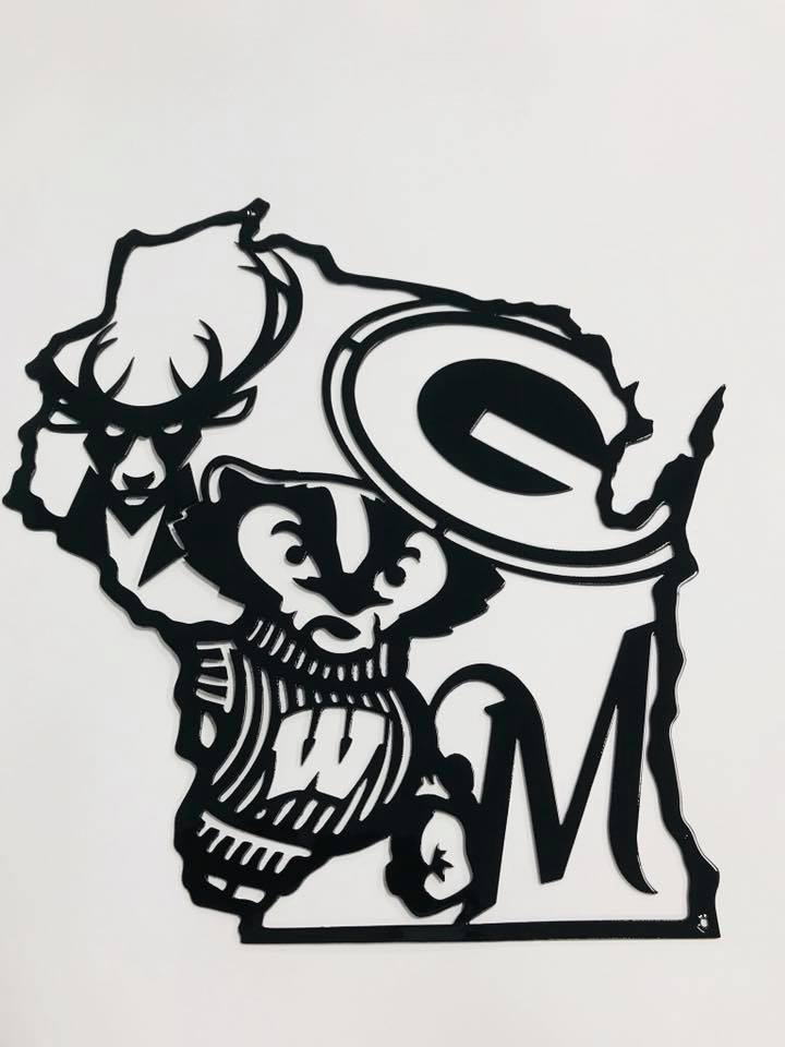 Wisconsin Pride Sports Metal Art Metal Decor Studios