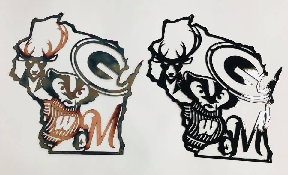 Wisconsin Pride Sports Metal Art Metal Decor Studios