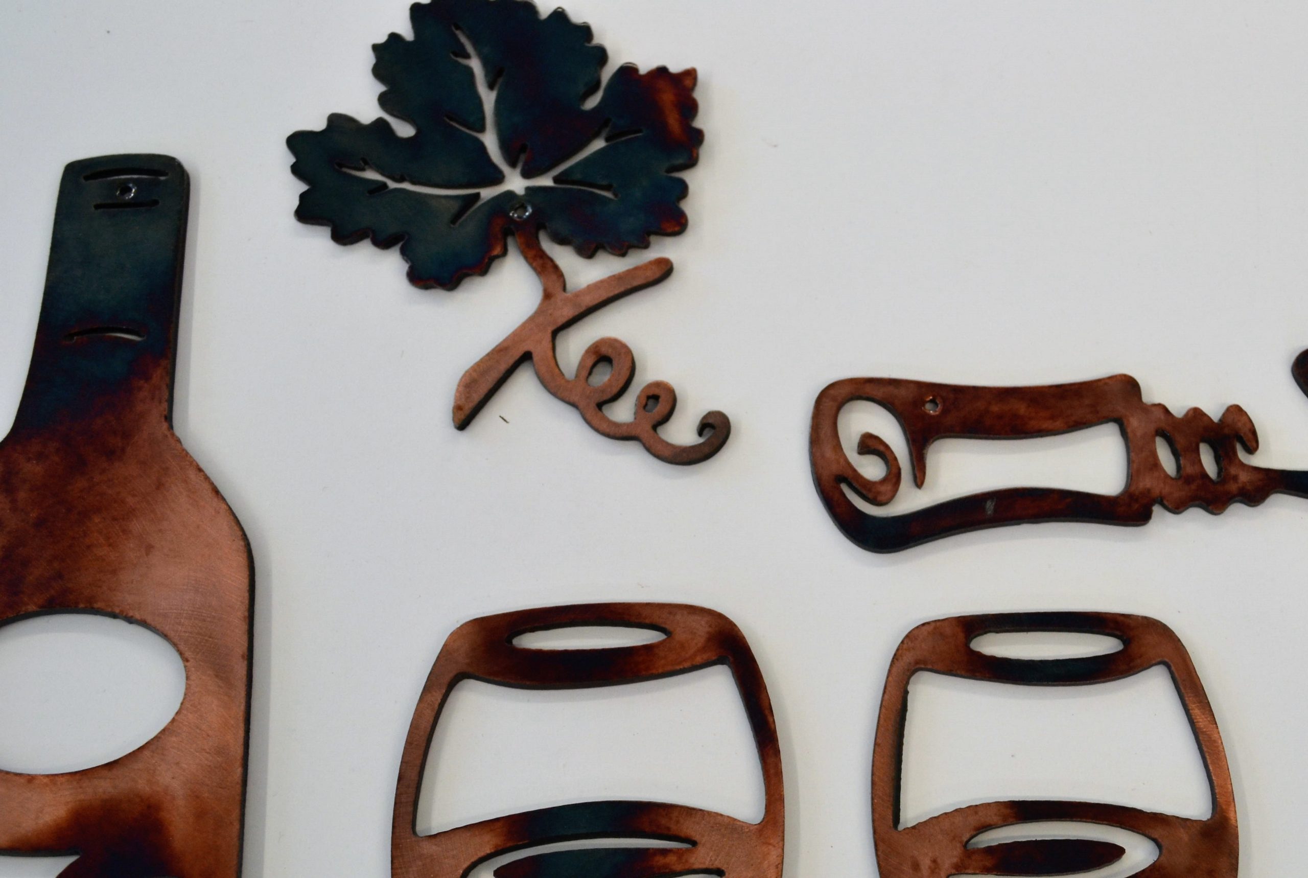 Wine Decorative Set Home Decor Metal Wall Art