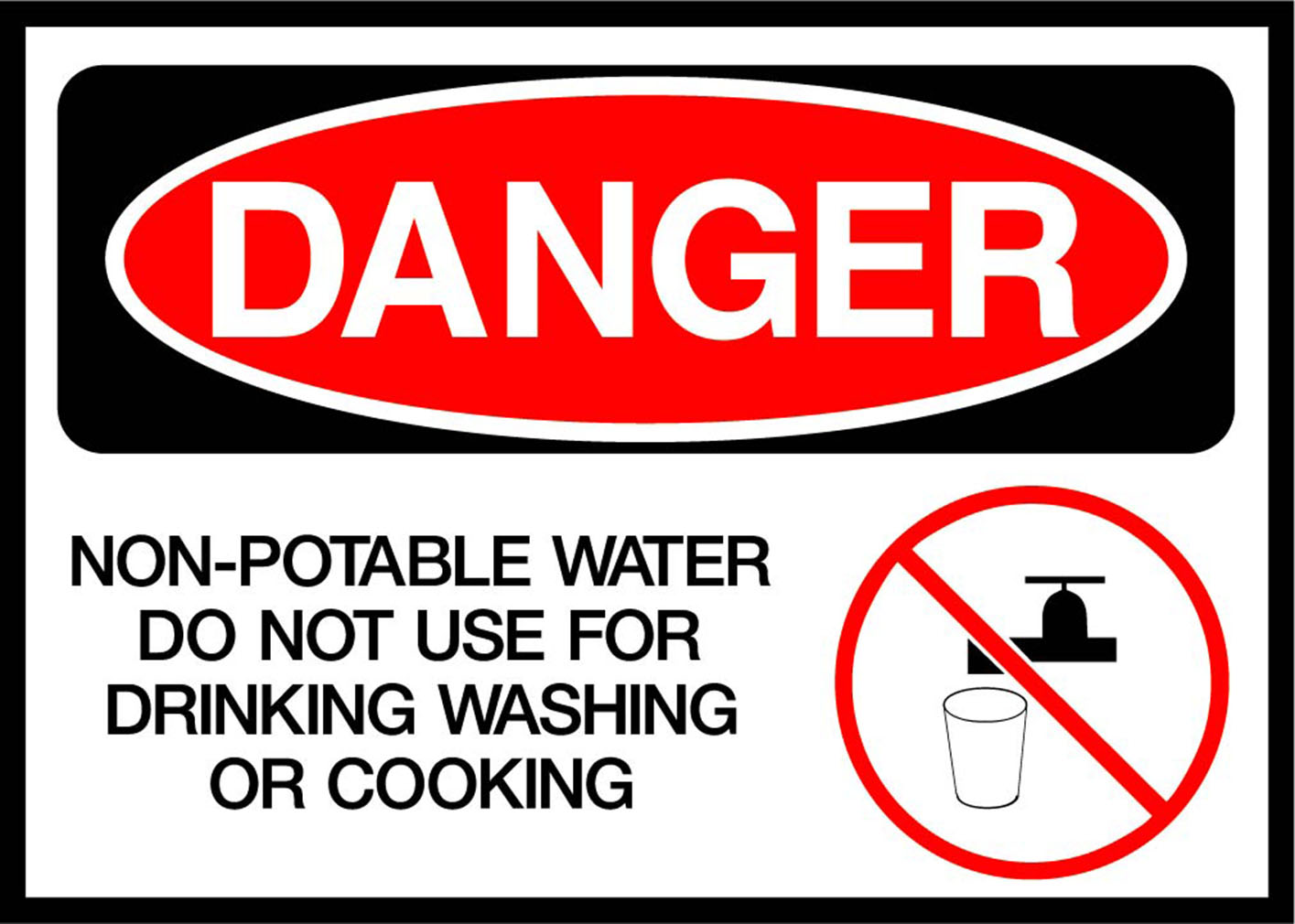 NonPotable Water Do Not Use Danger OSHA / ANSI LABEL DECAL STICKER