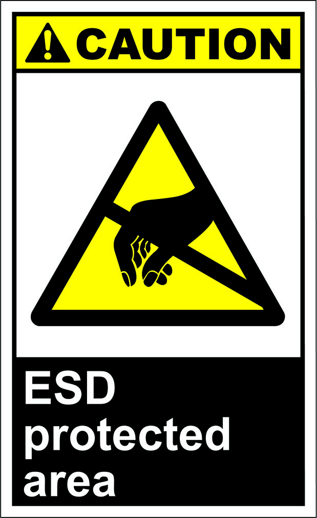 Esd Protected Area Caution OSHA / ANSI LABEL DECAL STICKER eBay