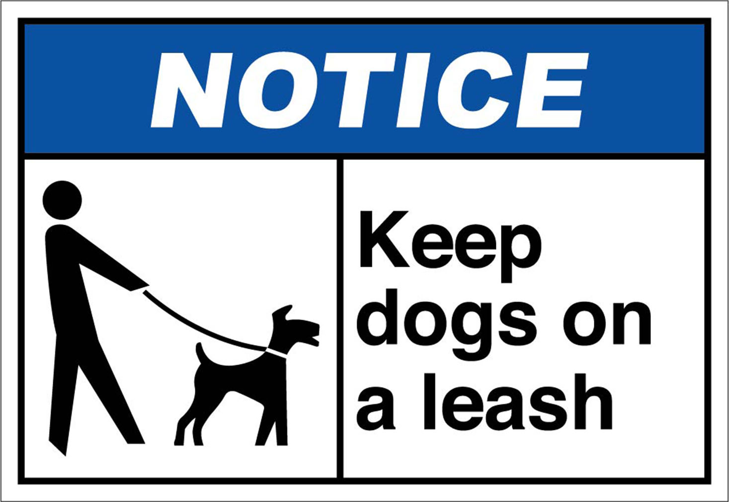 Keep Dogs On A Leash Notice OSHA / ANSI Aluminum METAL Sign eBay