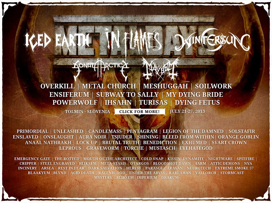 Iced Earth y Wintersun se suman al Metaldays ‹ Metaltrip