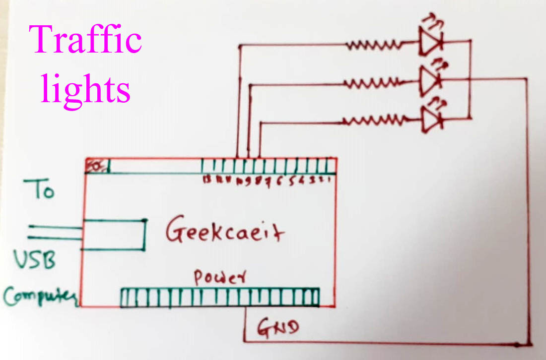 Traffic lights controller Project STEM Chat ChatShaala