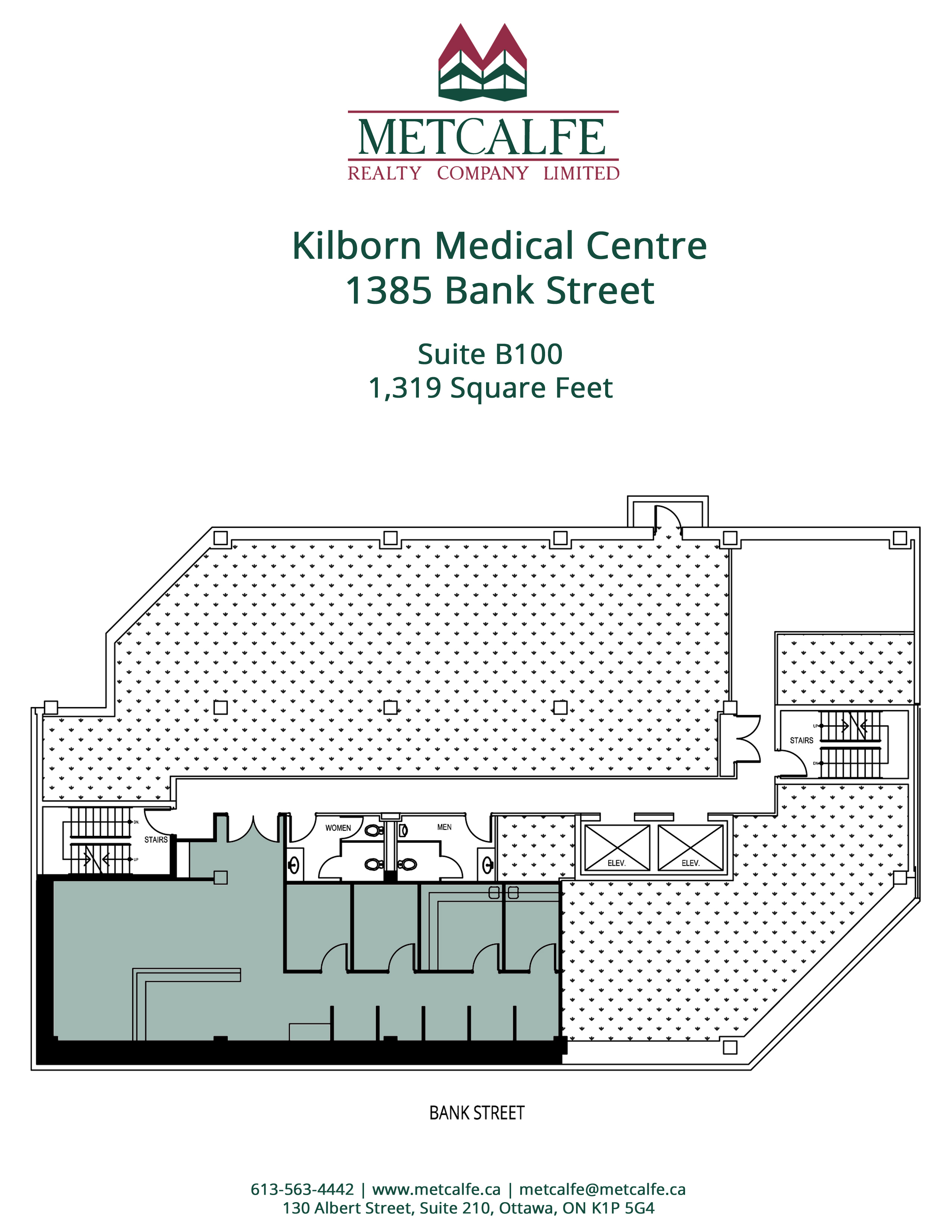 Suite B100, 1385 Bank Street Metcalfe Realty Company Limited