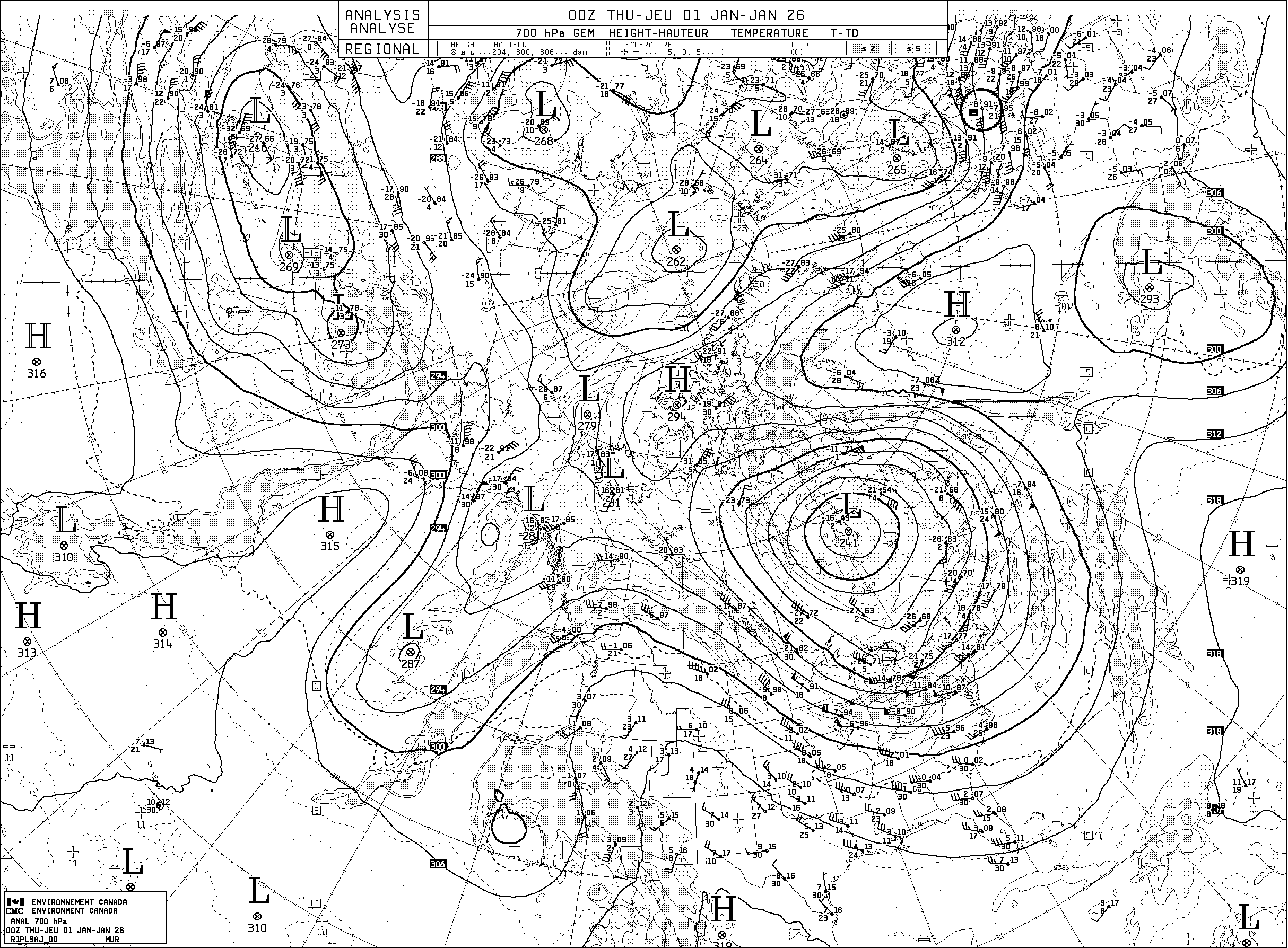 Cartes des analyses Environnement Canada