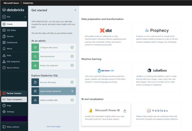 Connecter Power BI au SQL endpoint de Databricks Methodidacte