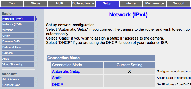 Panasonic Network Camera Setup Step 4 Configure Your Camera for