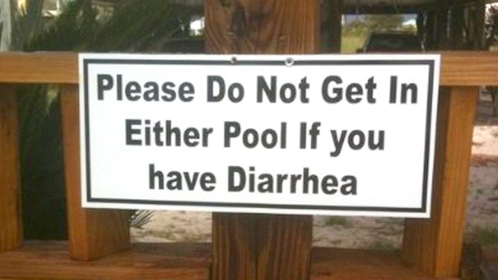 Please Do NOT Get Inside The Swimming Pool If You Have Diarrhea
