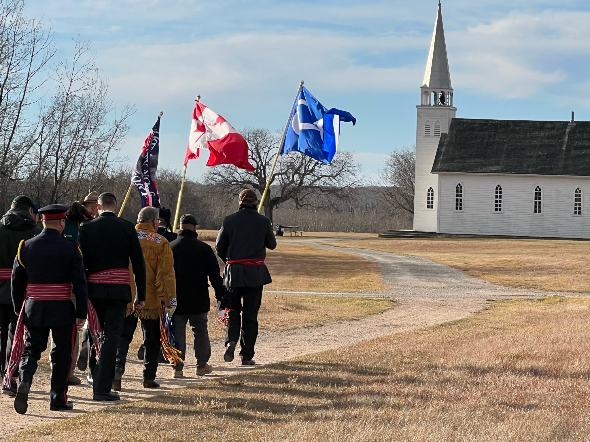 MNS, MNC and First Nation Dignitaries gather at Batoche monument