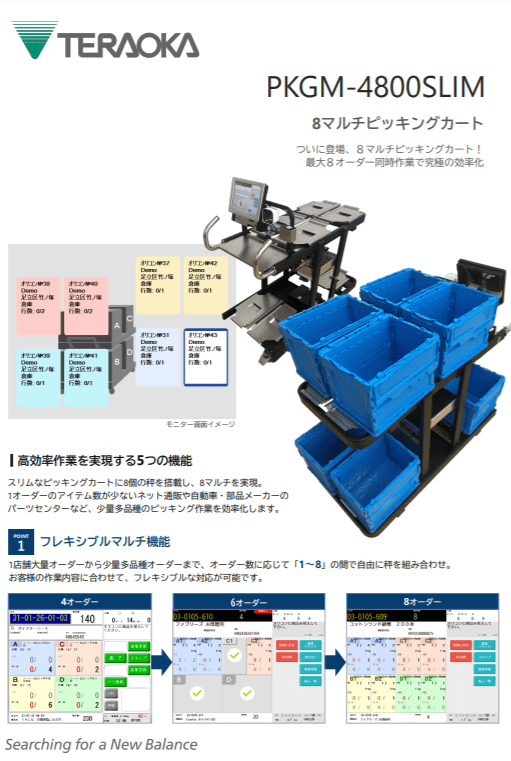 PKGM4800SLIM8マルチピッキングカート【株式会社寺岡精工のカタログ】 メトリー
