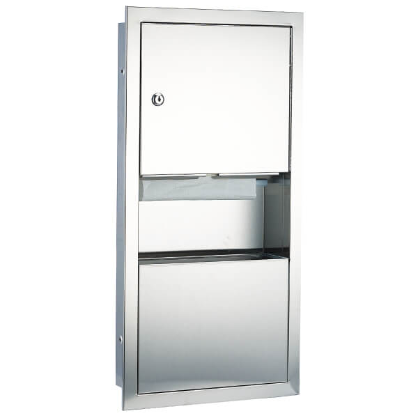 Paper Towel Dispenser & Waste Receptacle (Recessed) Metpar