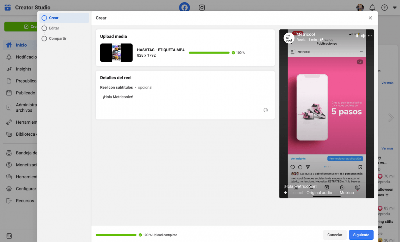 Programar reels en Facebook [GUÍA]