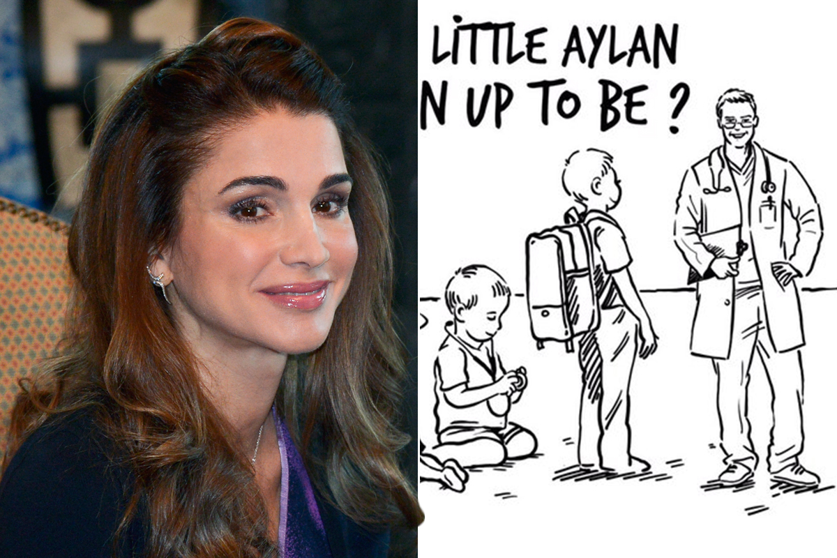 Charlie Hebdo Queen Rania of Jordan responds to Alan Kurdi cartoon Metro News