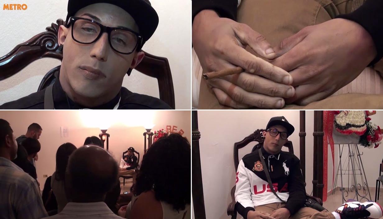 Fernando de Jesus Diaz Beato propped up in chair with eyes