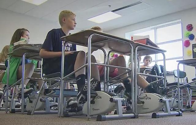 North Carolina teacher installs desk cycles to help students focus in