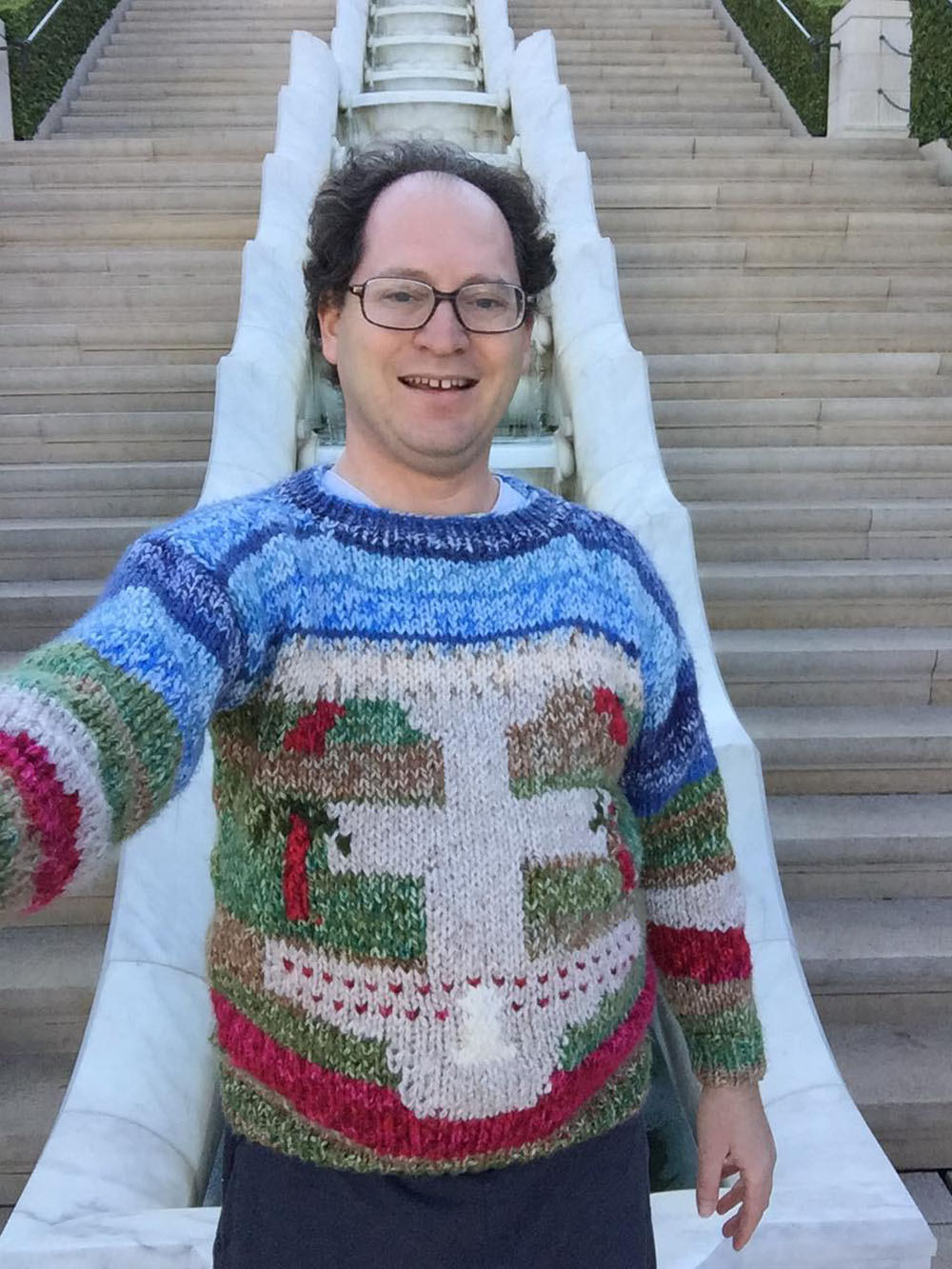 Guy knits jumpers of places and landmarks Metro News