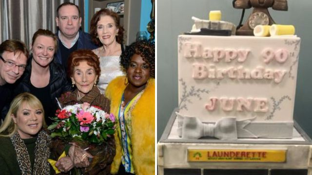 EastEnders cast surprise June Brown with WASHING MACHINE birthday cake