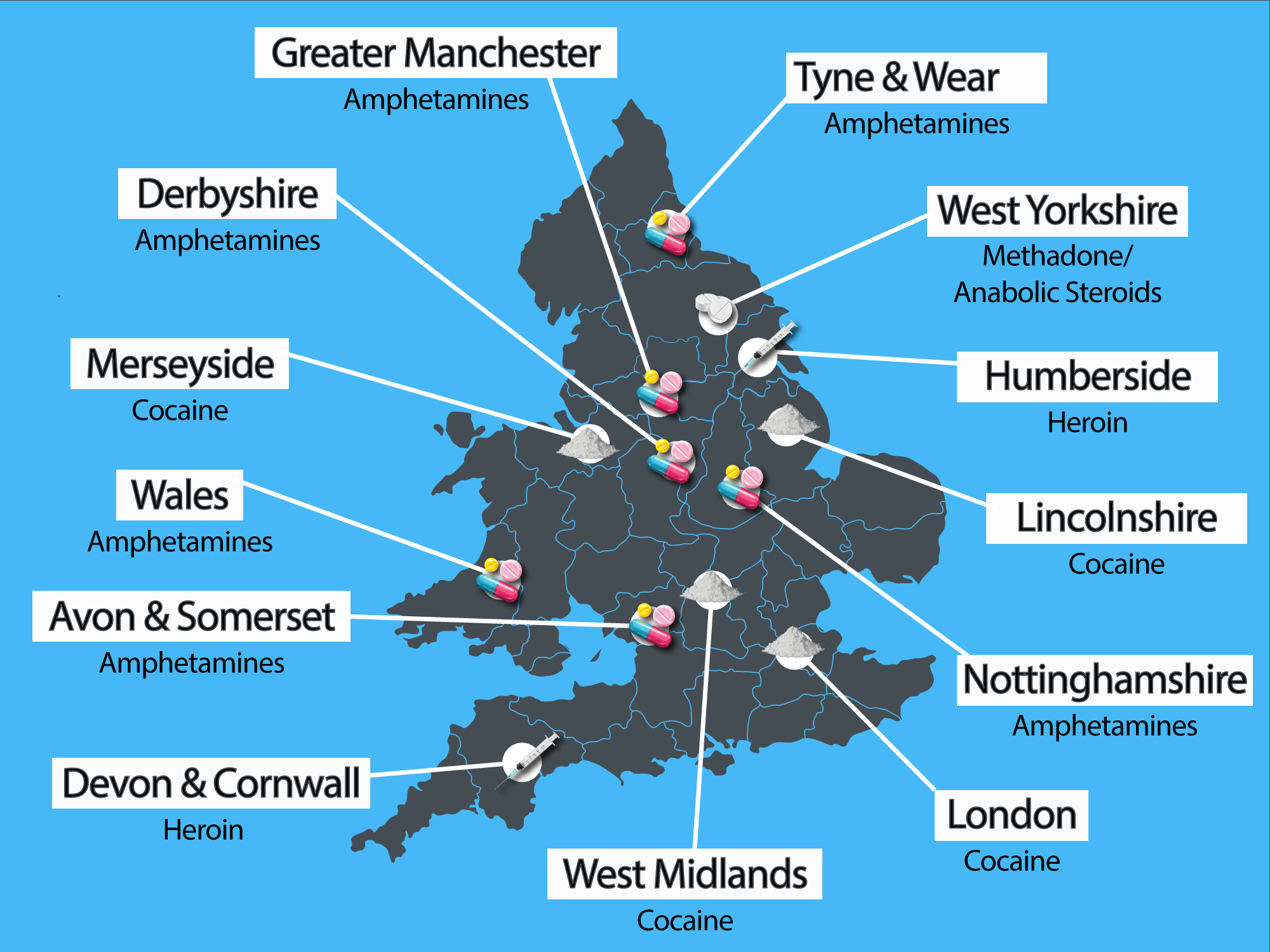 What is the most popular drug in your area? Map reveals how England