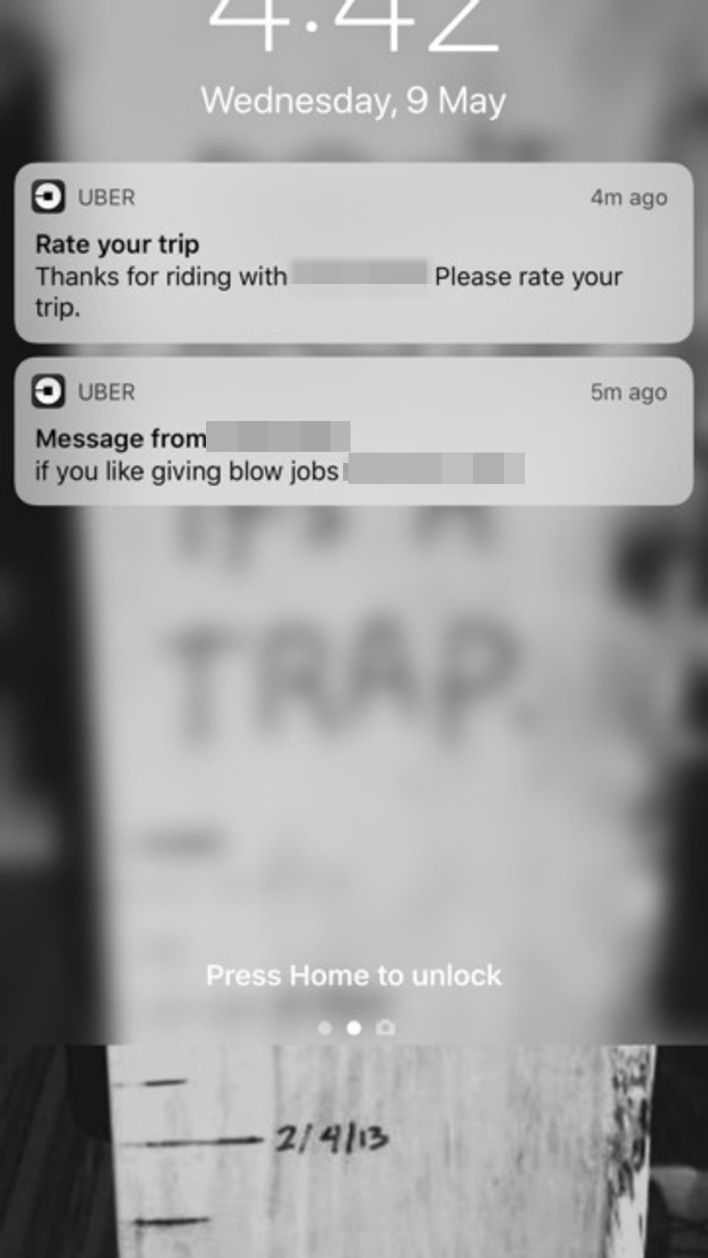 Uber driver 'asked passenger for a blowjob after dropping him off