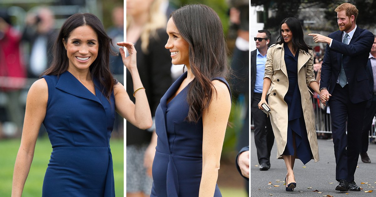 Pregnant Meghan Markle's baby bump pictured for the first time in Oz