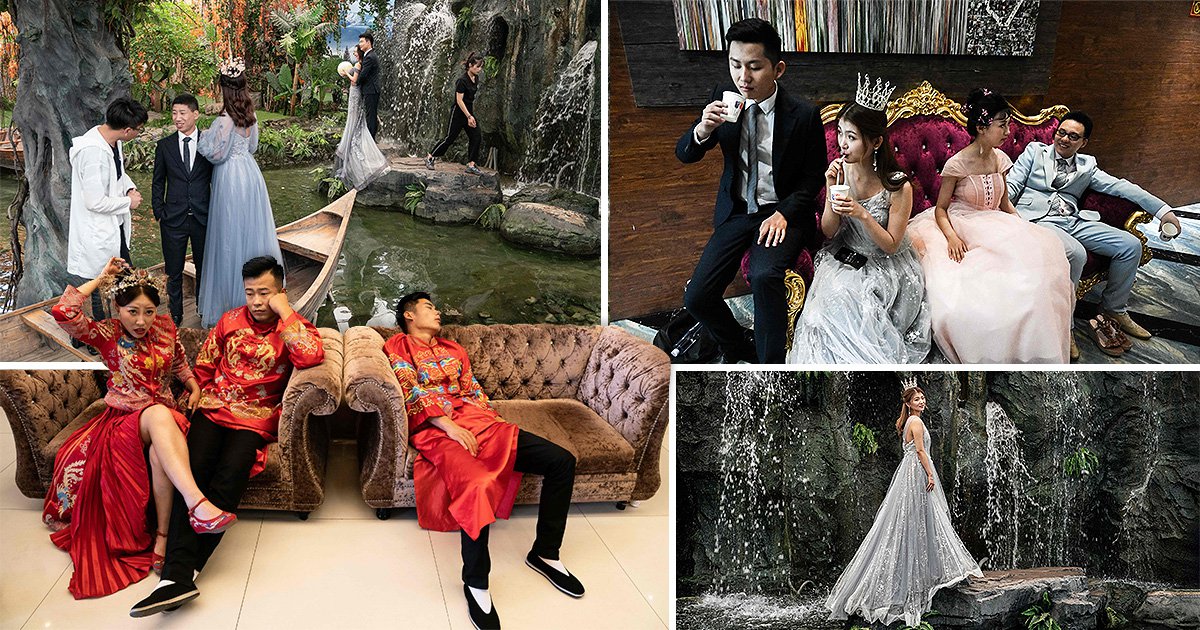 Pictures show Chinese trend of taking wedding photos before big day