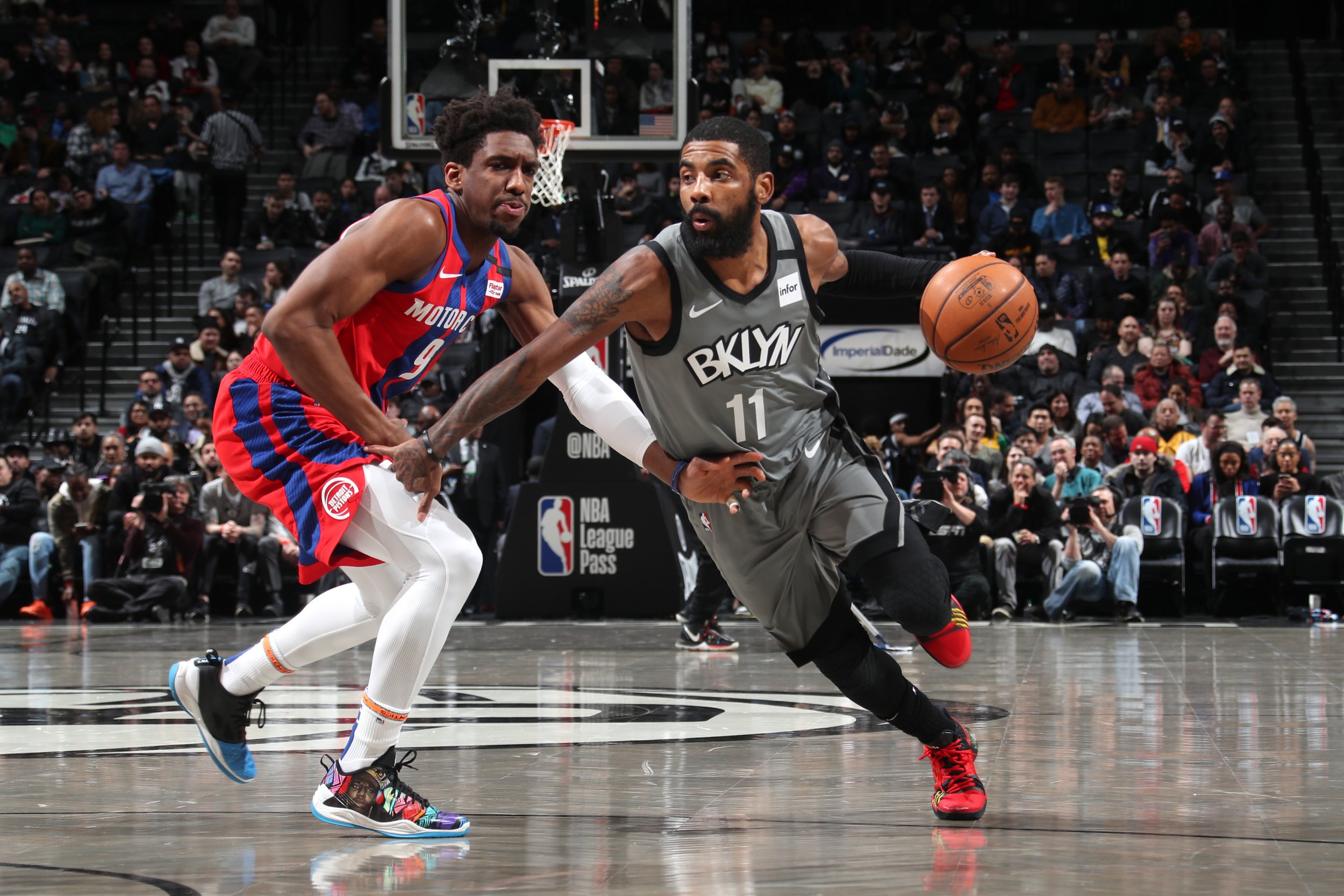 Kyrie Irving in tears as the Brooklyn Nets honour Kobe Bryant and