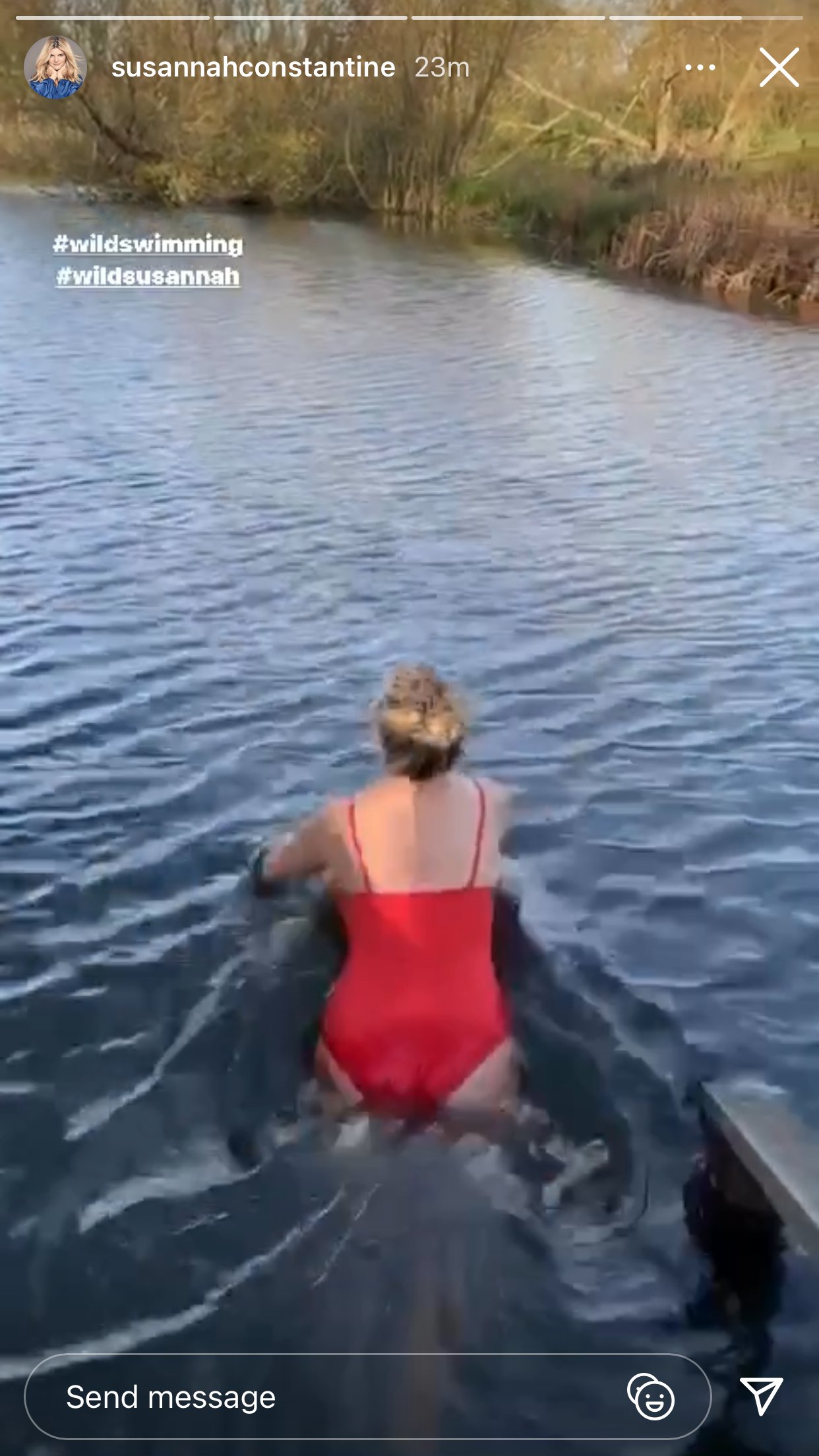 Susannah Constantine braves freezing water to go wild swimming Metro News