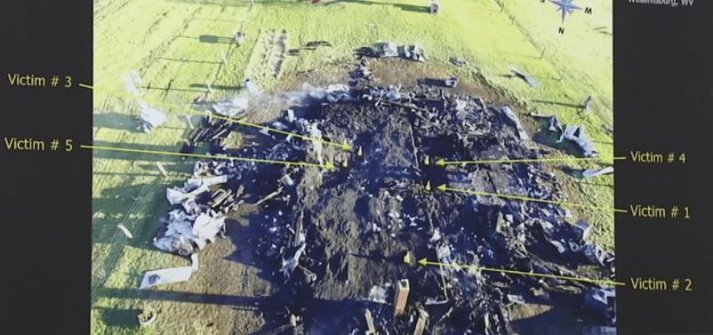 Photo of burned out house 