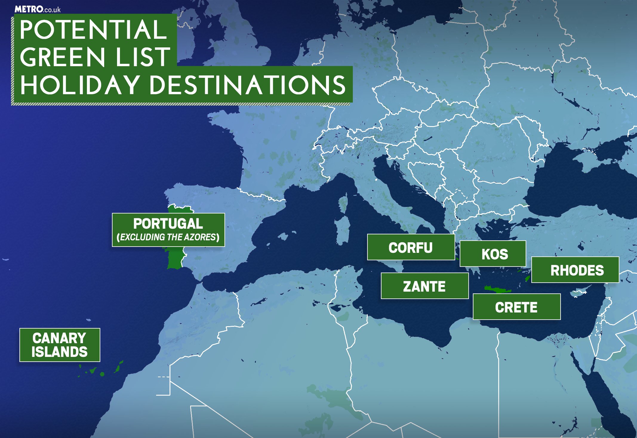 'Canary Islands and Portugal to be added to travel green list this week