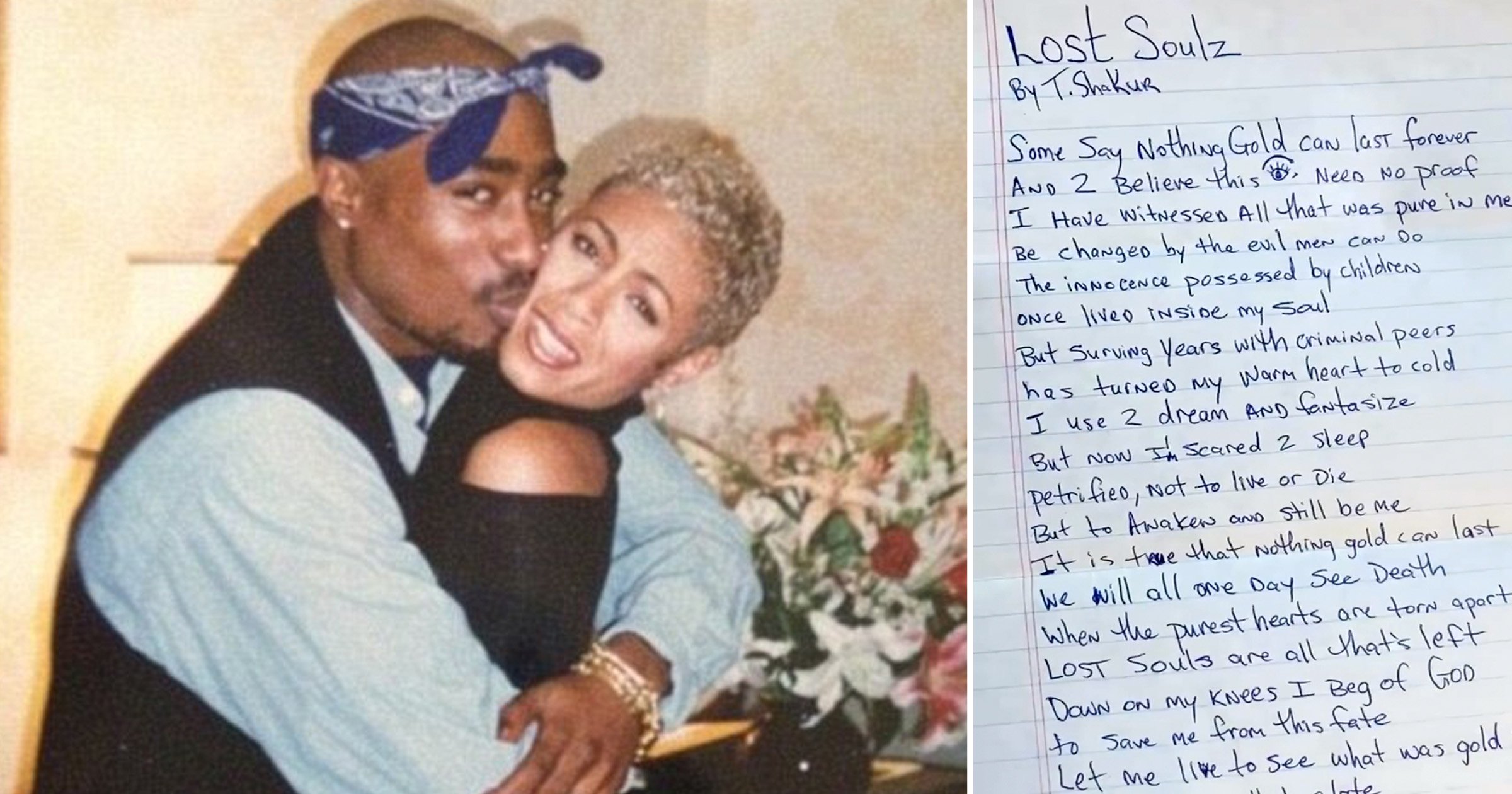 Jada Pinkett Smith shares unseen Tupac Shakur poem on his