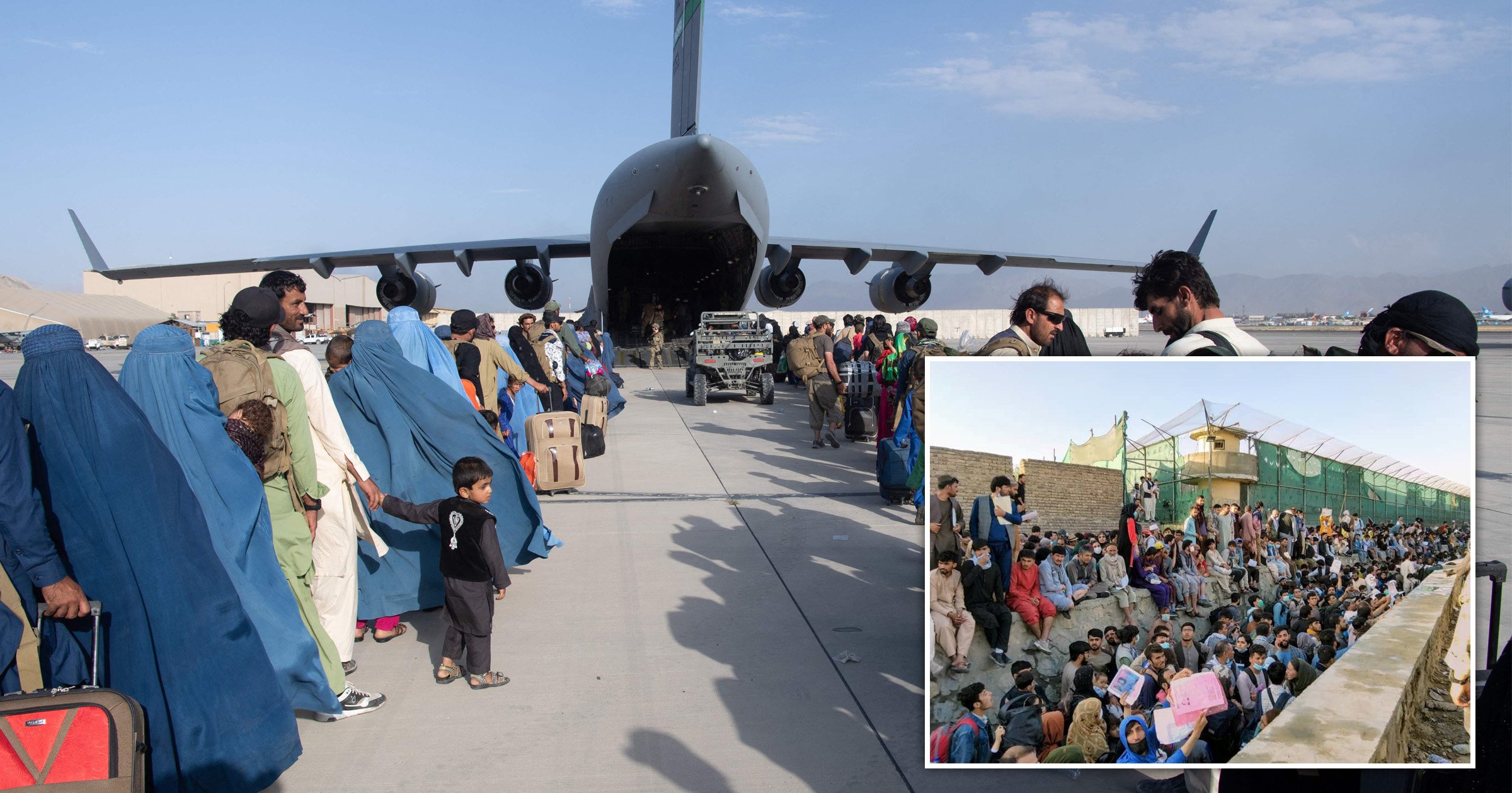 Explosion at Kabul airport as thousands of Afghans await evacuation