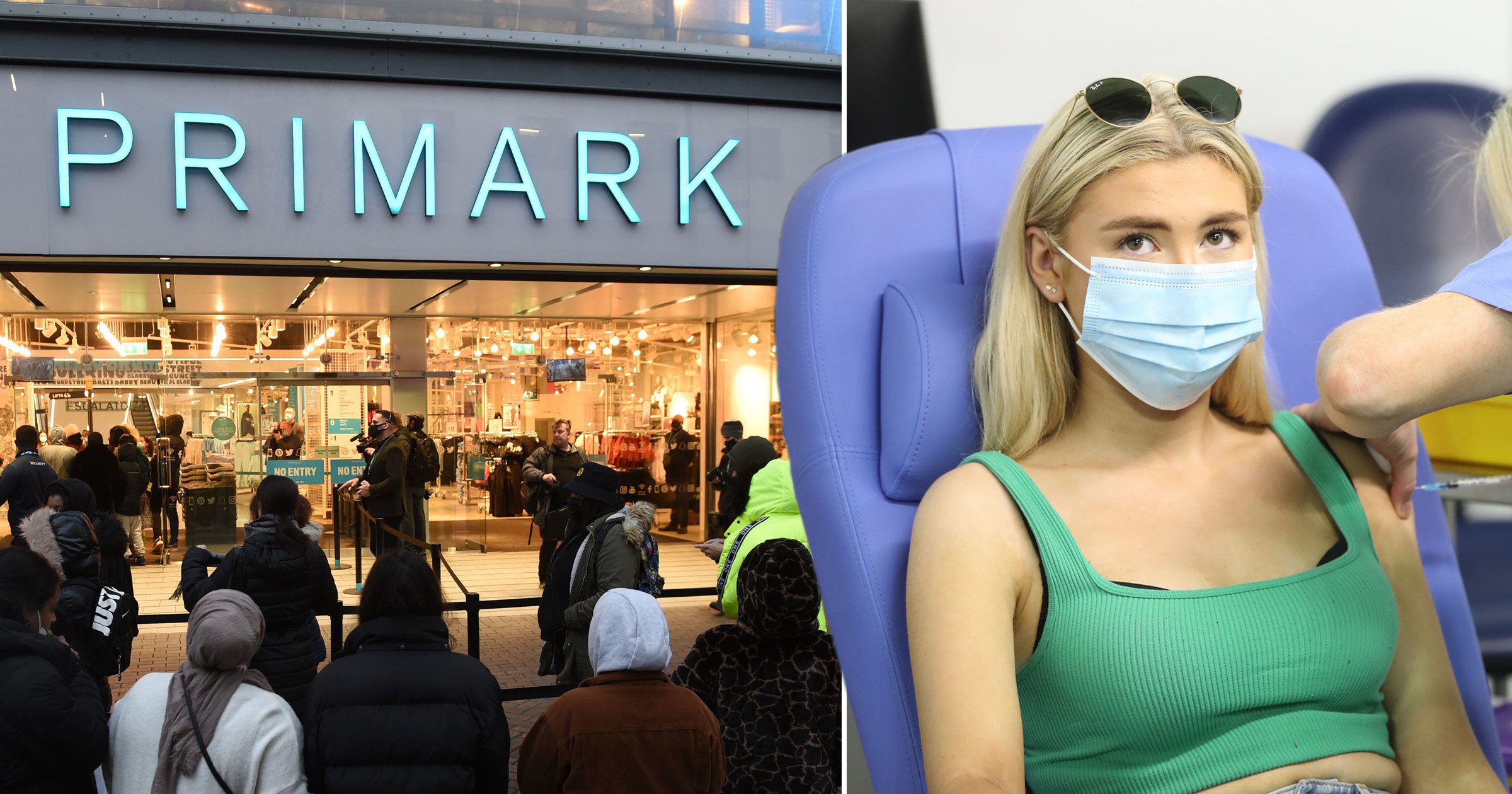 Primark changing rooms popup vaccine clinics at two London